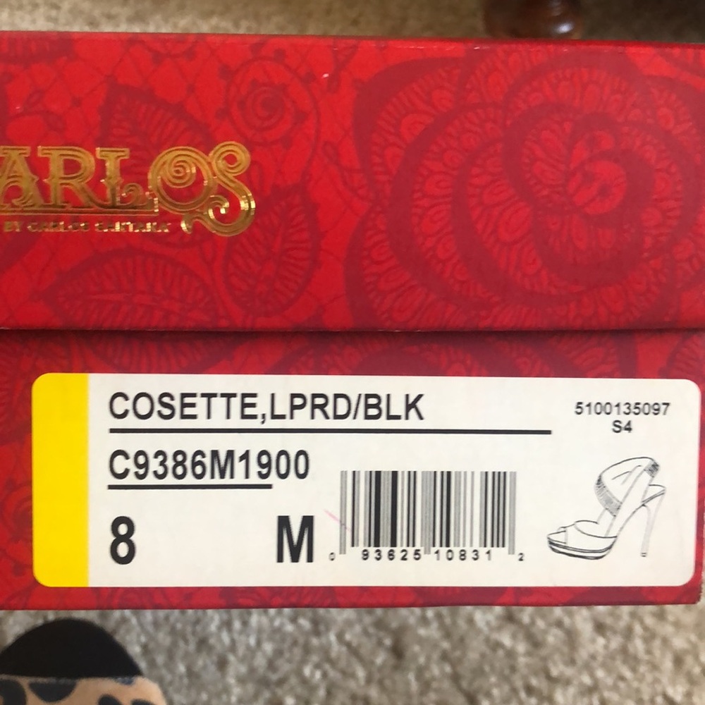 NWB Carlos Santana Cosette Leopard/Black Stiletto Heels 8M - Picture 12 of 15